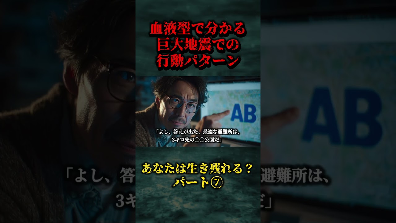 血液型で分かる巨大地震での行動パターン⑦ #血液型 #性格 #地震 #災害