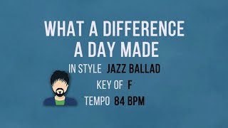 Video thumbnail of "What A Difference A Day Made - Karaoke Backing Track"