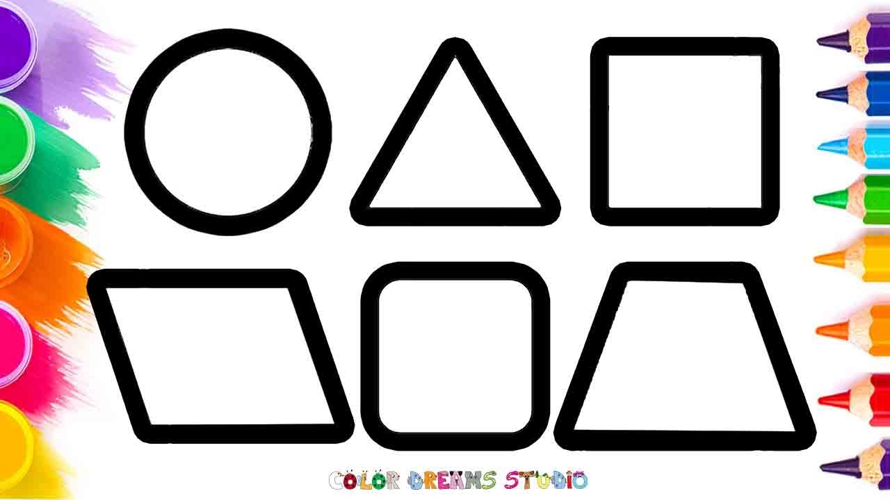 How to Draw & Color Simple Basic Shapes | Easy Step By Step Tutorial ...