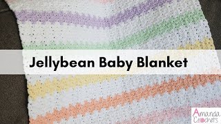 Jellybean Baby Blanket | Pastel Blanket | Easy Crochet Blanket by Amanda Crochets 17,642 views 1 year ago 23 minutes