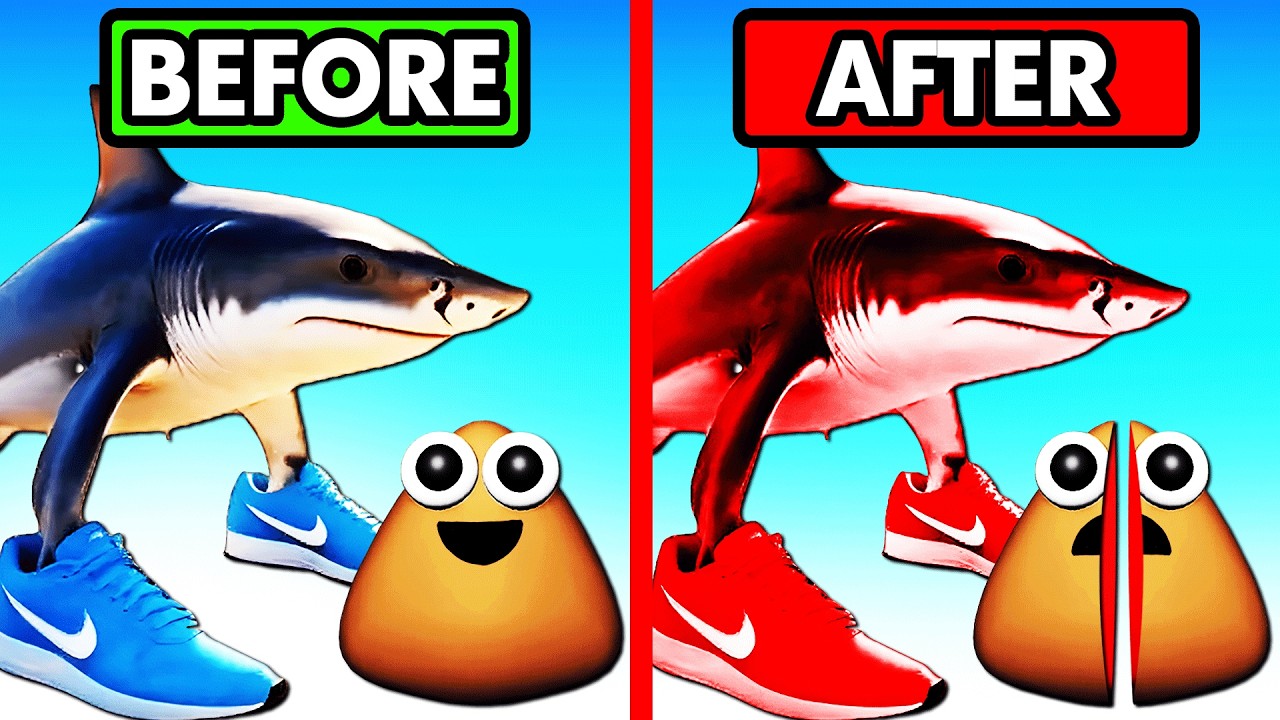 POU vs BRAINROT SHARK