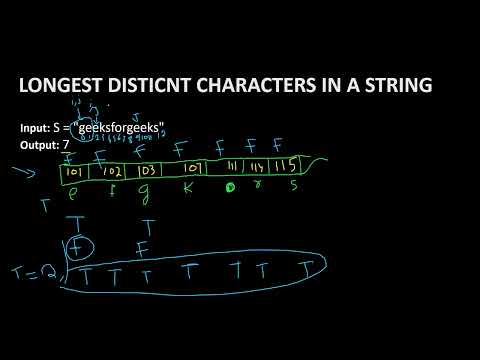 10.Longest Distinct Characters in the string |  String | Python | GFG | Must do coding Questions