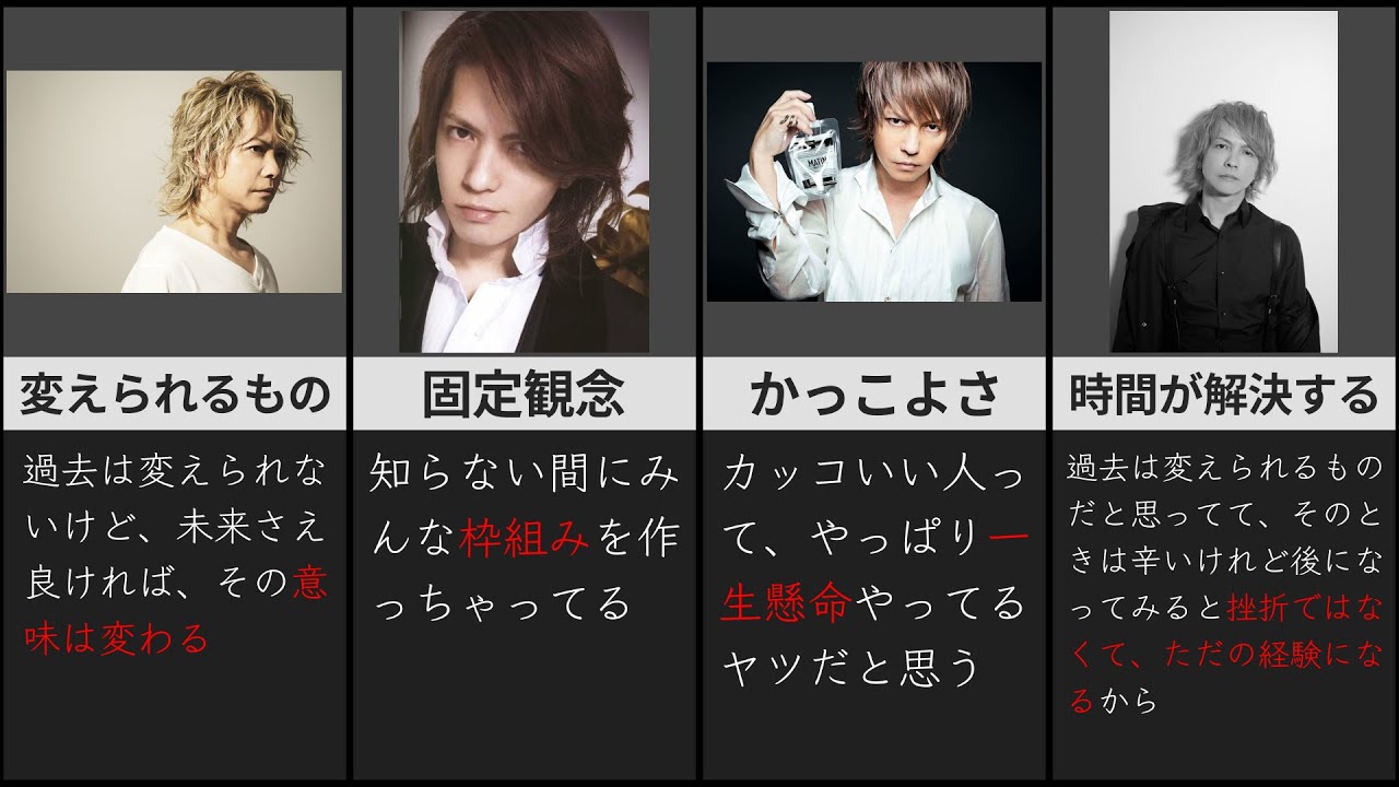 L Arc En Ciel ボーカルhydeの名言集 Youtube