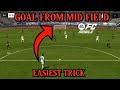 How to score goals from mid field in fc mobile  easiest trick to score mid field goalsforyou