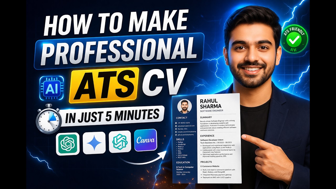 Cv Ats Pro How to Make a Professional ATS CV in Just 6 Minutes | AI Tools (2026 ...