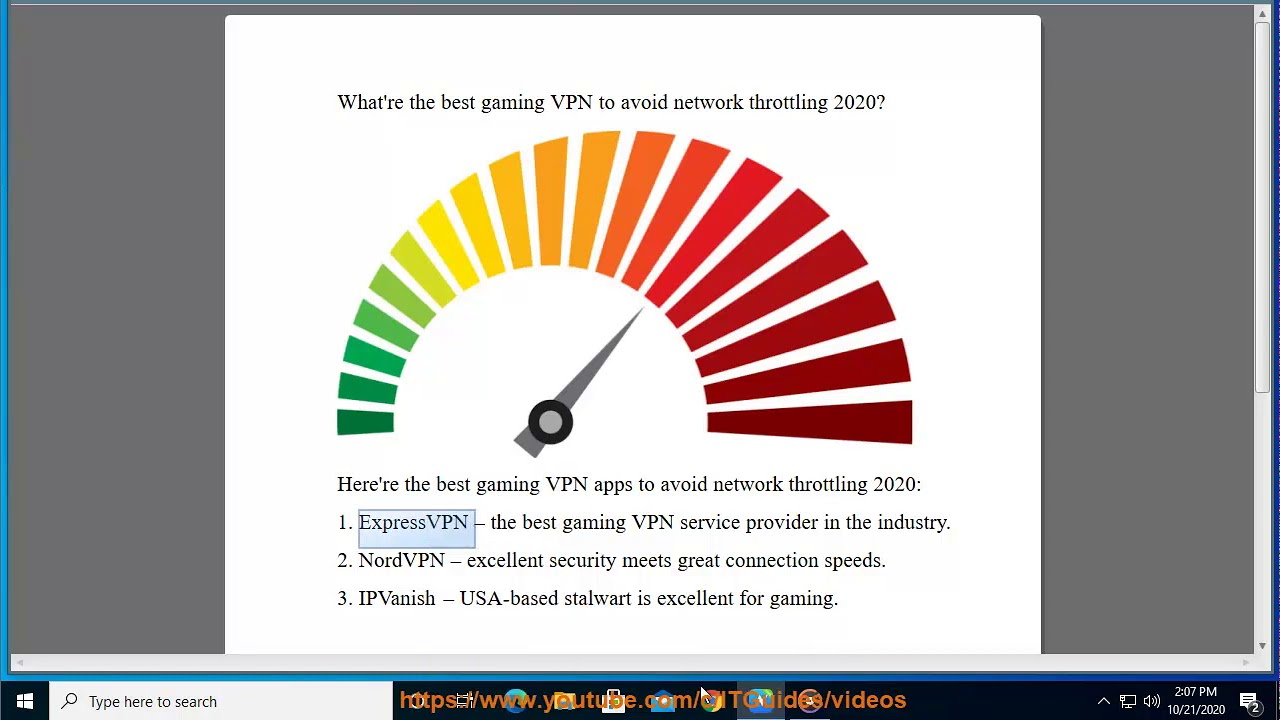 Best gaming VPN to avoid network throttling 2020