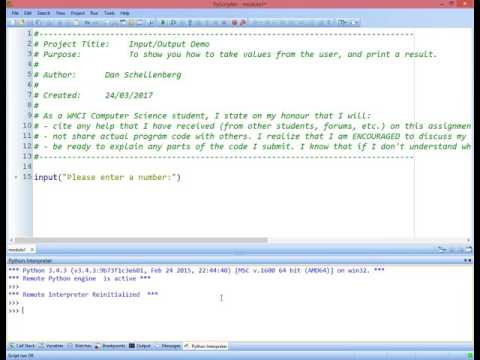 Python Input/Output and Data Types