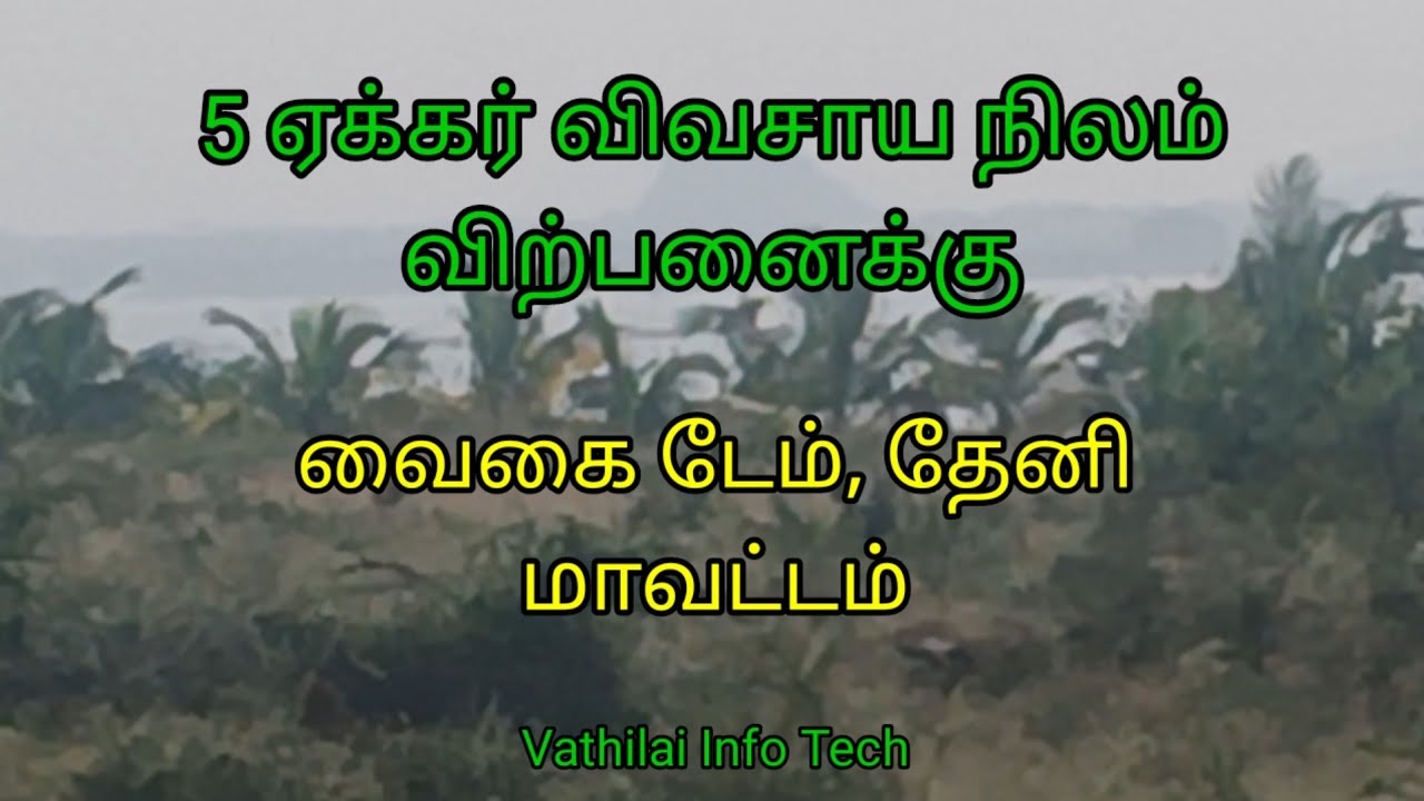 5 ஏக்கர் விவசாய நிலம் விற்பனைக்கு | 5 acre empty Land for Sale in Vaigai Dam, Theni Distt