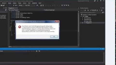 How to fix visual cannot start debugging ?