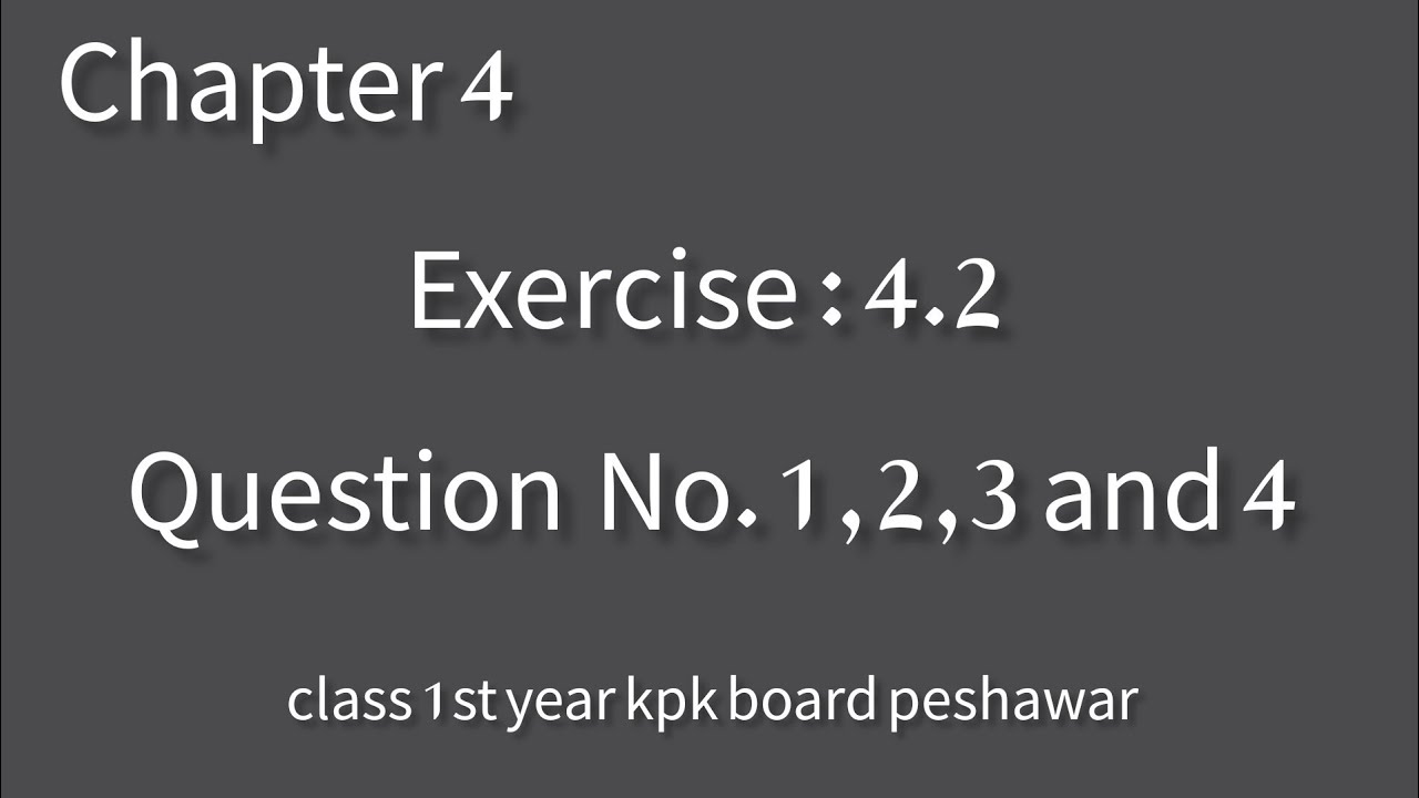 Chapter 4 exercise 4.2 Question no.1,2,3,4 arthematic sequence FSC part ...