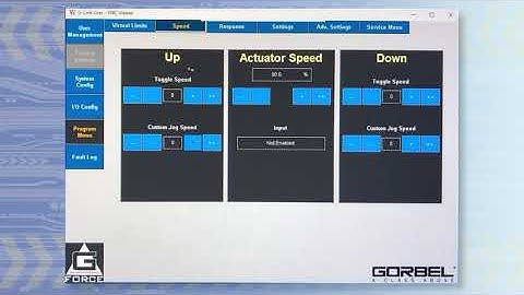 06 03 2 Gorbel G Force Q2 & iQ2 Smart Connect User Interface Program Menu Speed & Response