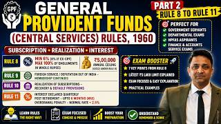 GPF Rules 1960, Rule 8 to Rule 11 Explained, ₹5 Lakh Limit, GPF Interest Calculation, HPFAS
