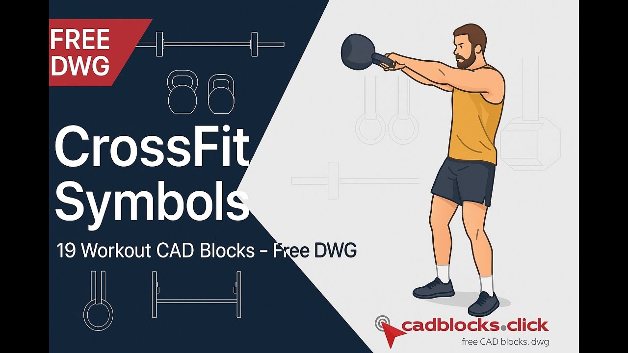19 CrossFit Training Workout CAD Blocks – Free DWG Download (Metric ...