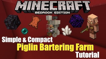 Compact Automatic PIGLIN BARTERING FARM! |Minecraft Bedrock 1.16+| [Tutorial]