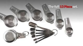 Stainless Steel Measuring Cups and Spoons Set - Heavy Duty 13 Piece Set Review
