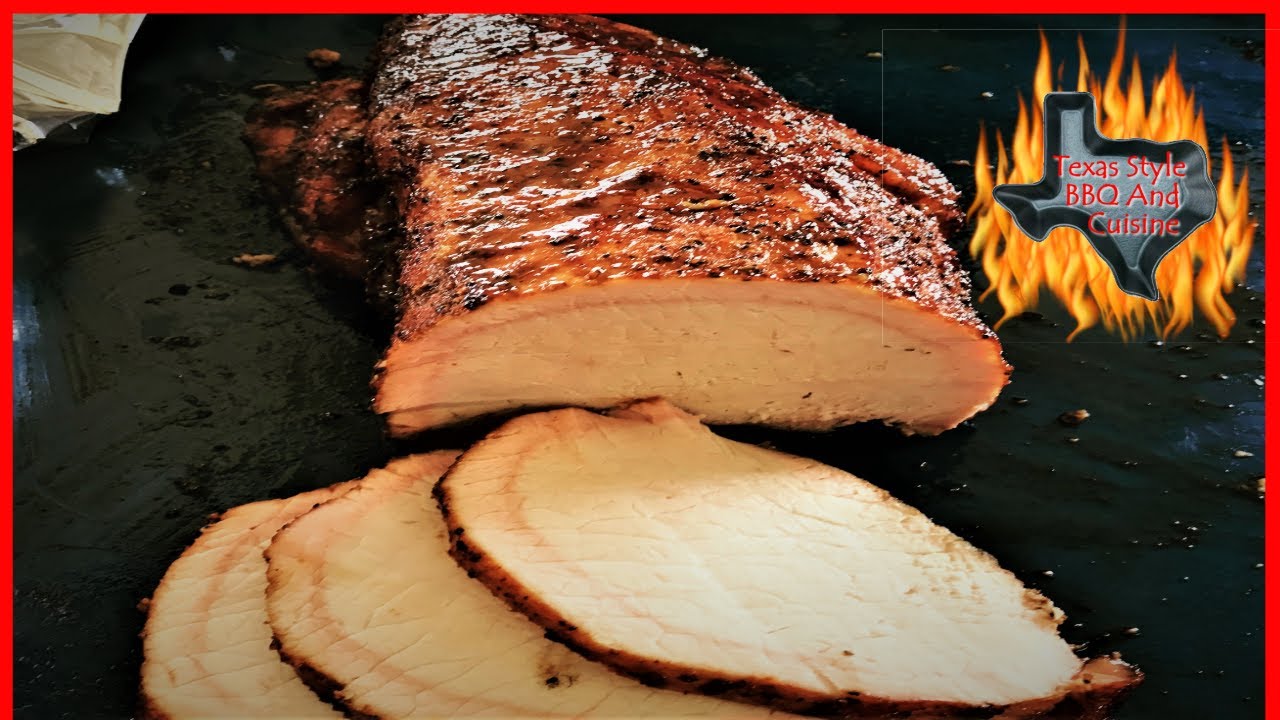 Smoked Pork Loin On A Barrel Smoker Texas Style Cuisine BBQ Wild Hog