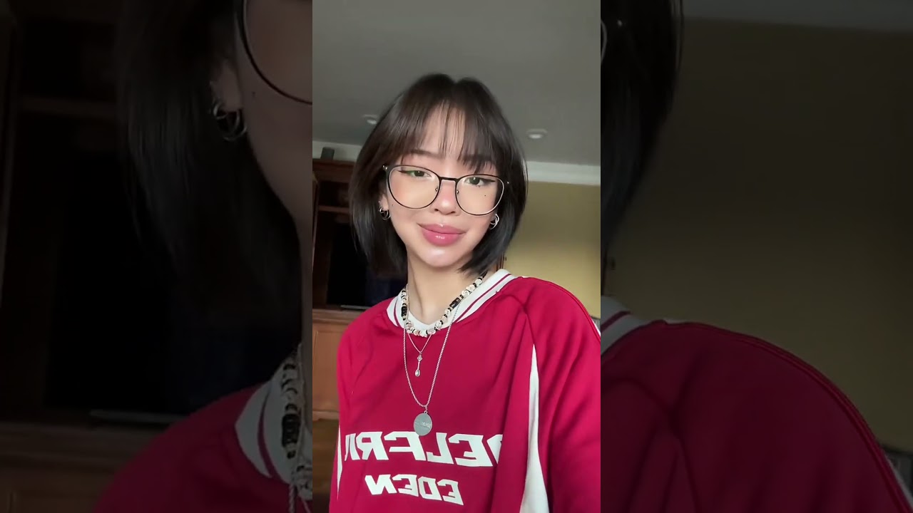 Styling short hair with glasses and necklaces