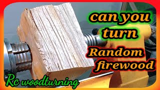 wood turning a random piece of firewood