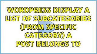 Wordpress: Display a list of subcategories (from specific Category) a post belongs to