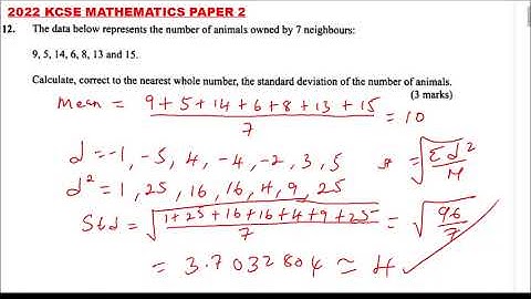 2022 KCSE MATHEMATICS PAPER 2 QUESTION 12