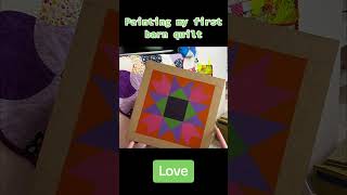Diy barn quilt art with acrylics and tape #barnquilt #painting