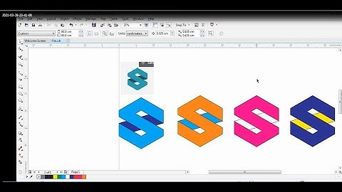 Corel: Vẽ Logo 3D đơn giản từ hình lục  giác (2) || Logo 3D from Hexagon