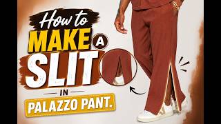 How to sew slit on  men palazzo pant trousers