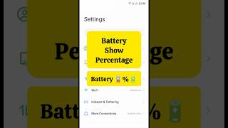 How to Show Battery Percentage on Android Mobile Settings🔋#BatteryPercentage #AndroidSettings #Fyp