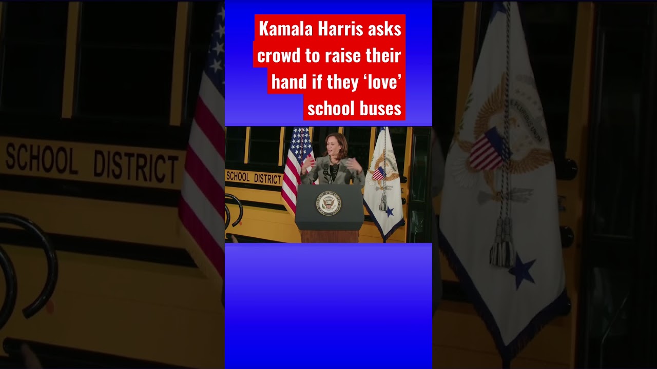 Kamala Harris mocked for long rant on ‘school buses’ #shorts