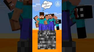 Herobrine &amp; Friends on Bedrock in Lava😱|credit by@oreETV|#minecraft #friends
