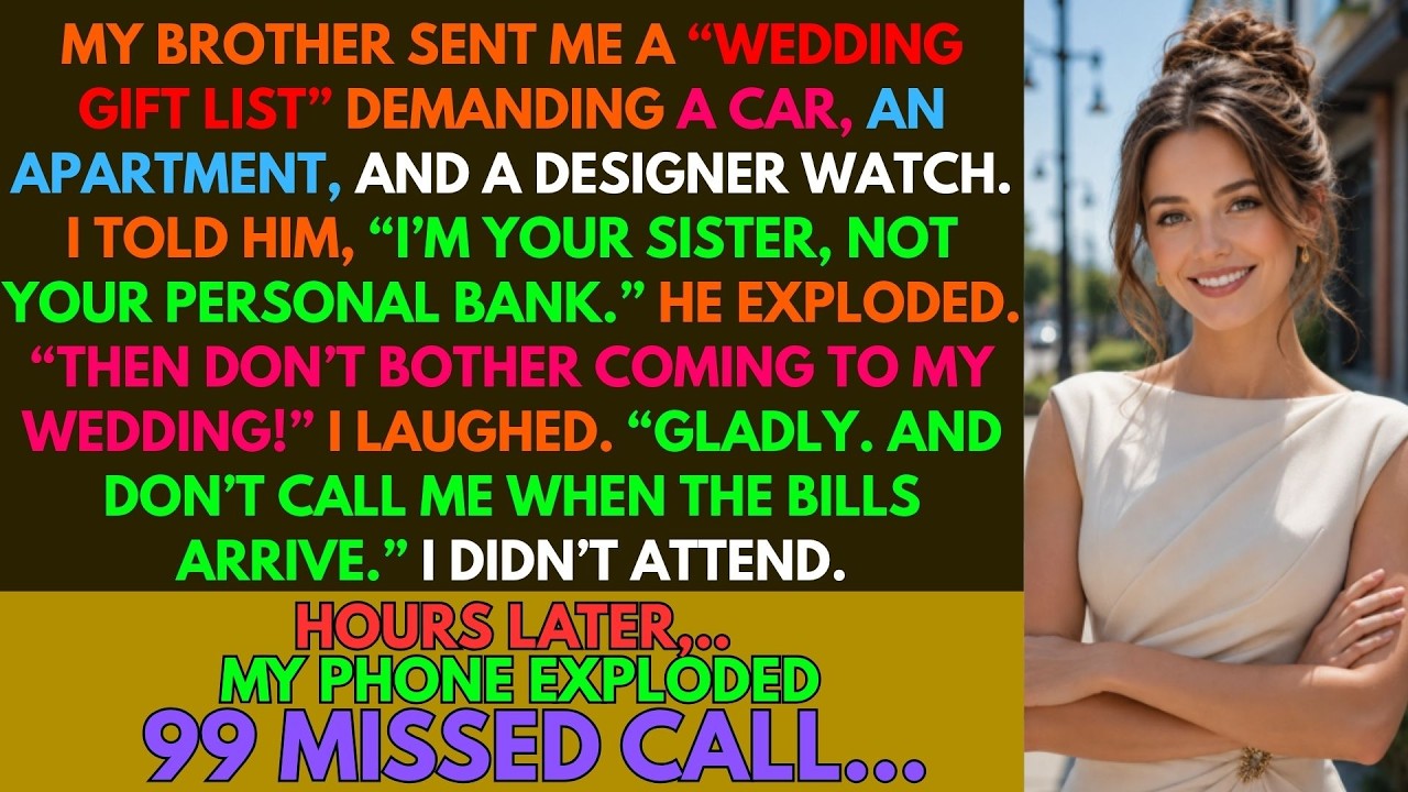 After I Refused  His Expensive Gift List- My Brother Banned Me From His Wedding .Hours Later…