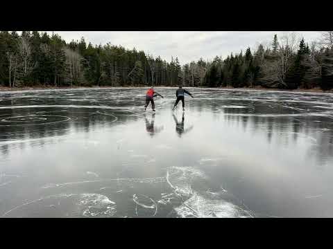 The black ice race—old man and son. Who’s gonna win? Wait for it.
