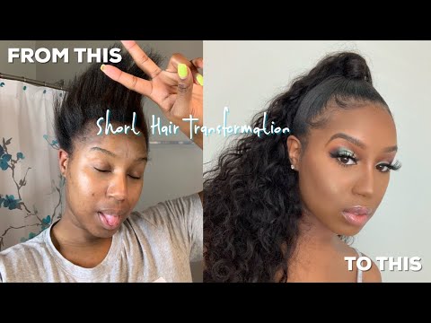 HALF UP HALF DOWN BRAIDLESS QUICKWEAVE|  PERFECT FOR SHORT HAIR