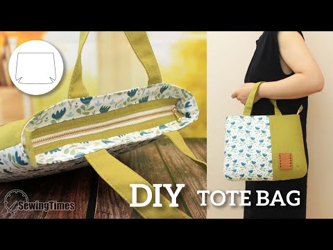 DIY Zippered Tote Bag Sewing Pattern | How to <strong>Sew</strong> a Recessed Zipper Tote Bag Tutorial [sewingtimes]