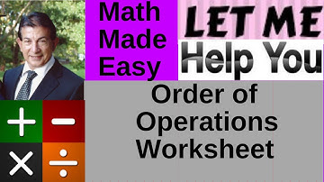 Order of Operations Worksheet