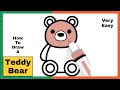 Draw A Teddy Bear And Colour It | How To Draw A Teddy Bear | Easy Drawing | Drawing Steps 101