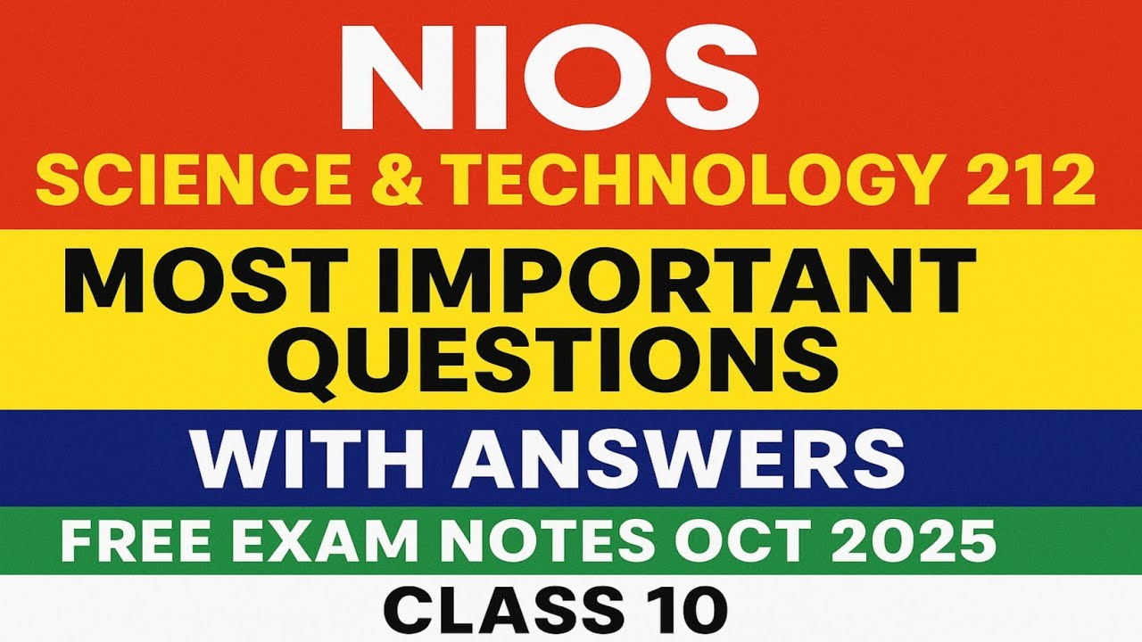 NIOS Science & Technology 212 | Most Important Questions with Answers 🔥 ...