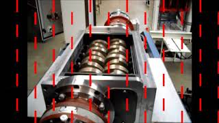 Evashred EV65E shred test on a car tyre with hopper removed for filming purposes only