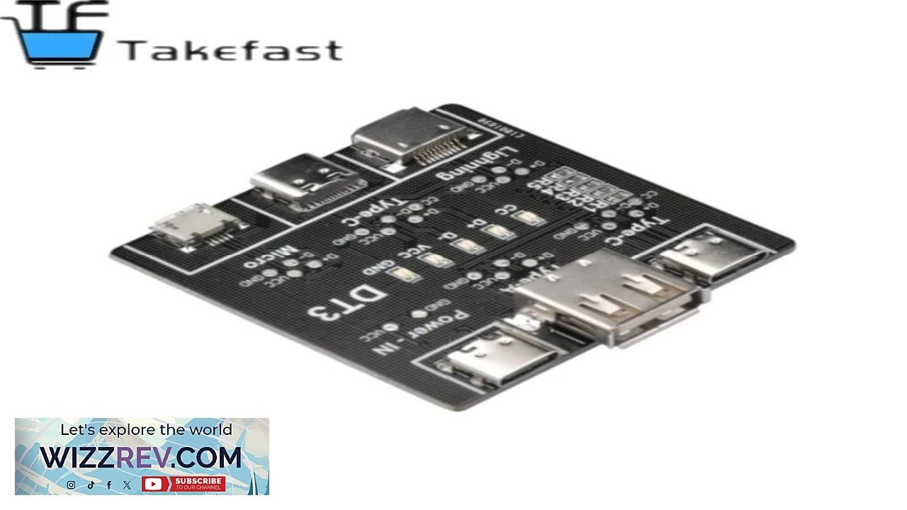 DT3 Плата для обнаружения короткого замыкания кабеля передачи данных, тестер кабелей Type C Micro...