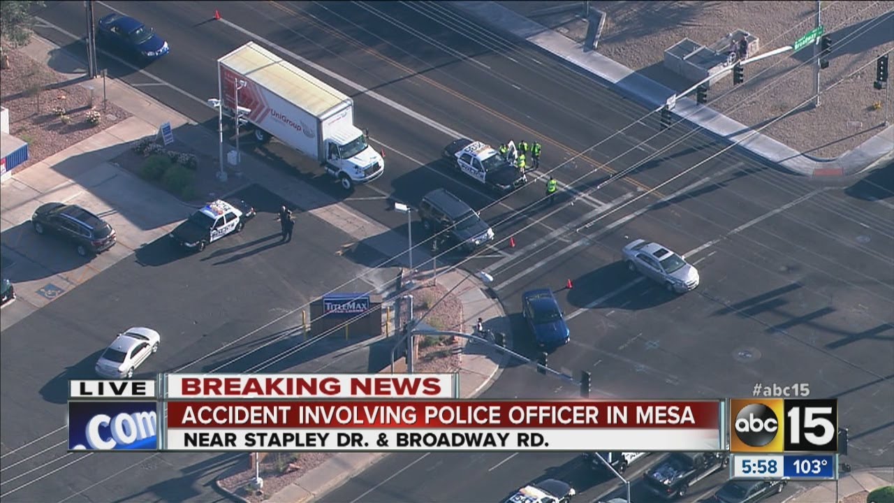 Accident involving police officer in Mesa