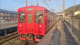 筑肥線103系1500番台E18編成 大入駅到着