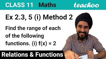 Ex 2.3, 5 (i) Method 2 - Find the range of function: f(x) = 2 – 3x, x ∈ R, x  0 - Teachoo