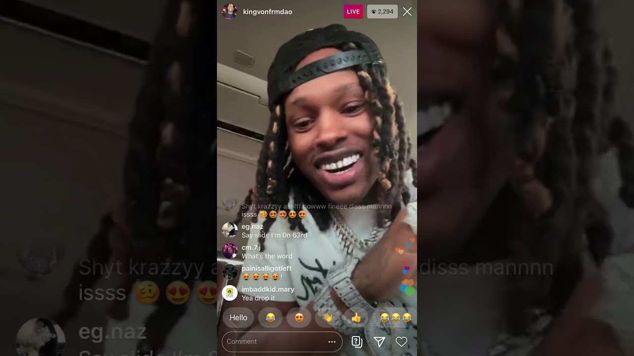 King Von, stop taking pictures 😂 (IG Live)