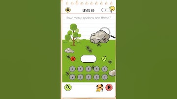 Brain Test All Star Level 89 how many spiders are there?