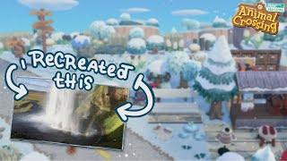 Recreating The Icelandic Waterfall Seljalandsfoss // Speed Build - Animal Crossing New Horizons