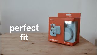 DOES IT FIT? Fujifilm Instax Mini 11 Camera Case Sky Blue Unboxing & Test