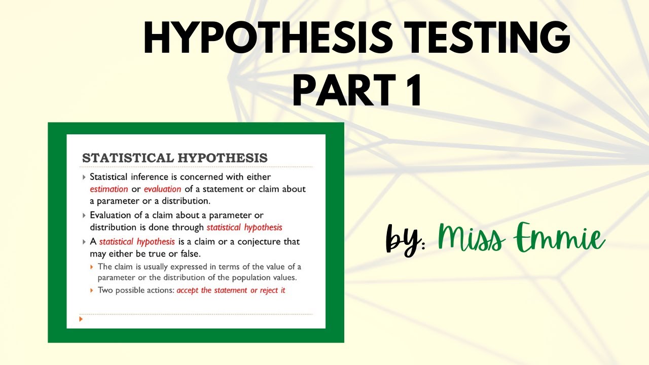Hypothesis Testing Part 1 / Grade 11 Lesson / Distance Learning - YouTube