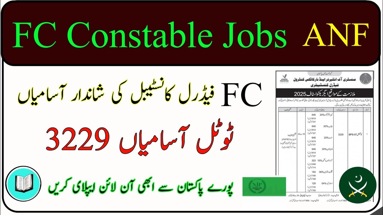 FC Federal Constablery New Jobs ANF NJP online apply 2025