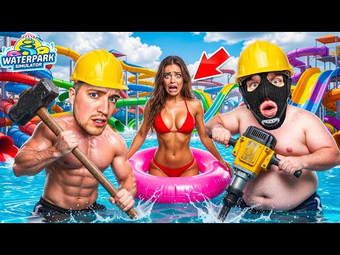 WE DESTROYED THE ENTIRE WATERPARK! SPENT $100,000 TO BUILD THIS! (WATERPARK SIMULATOR)