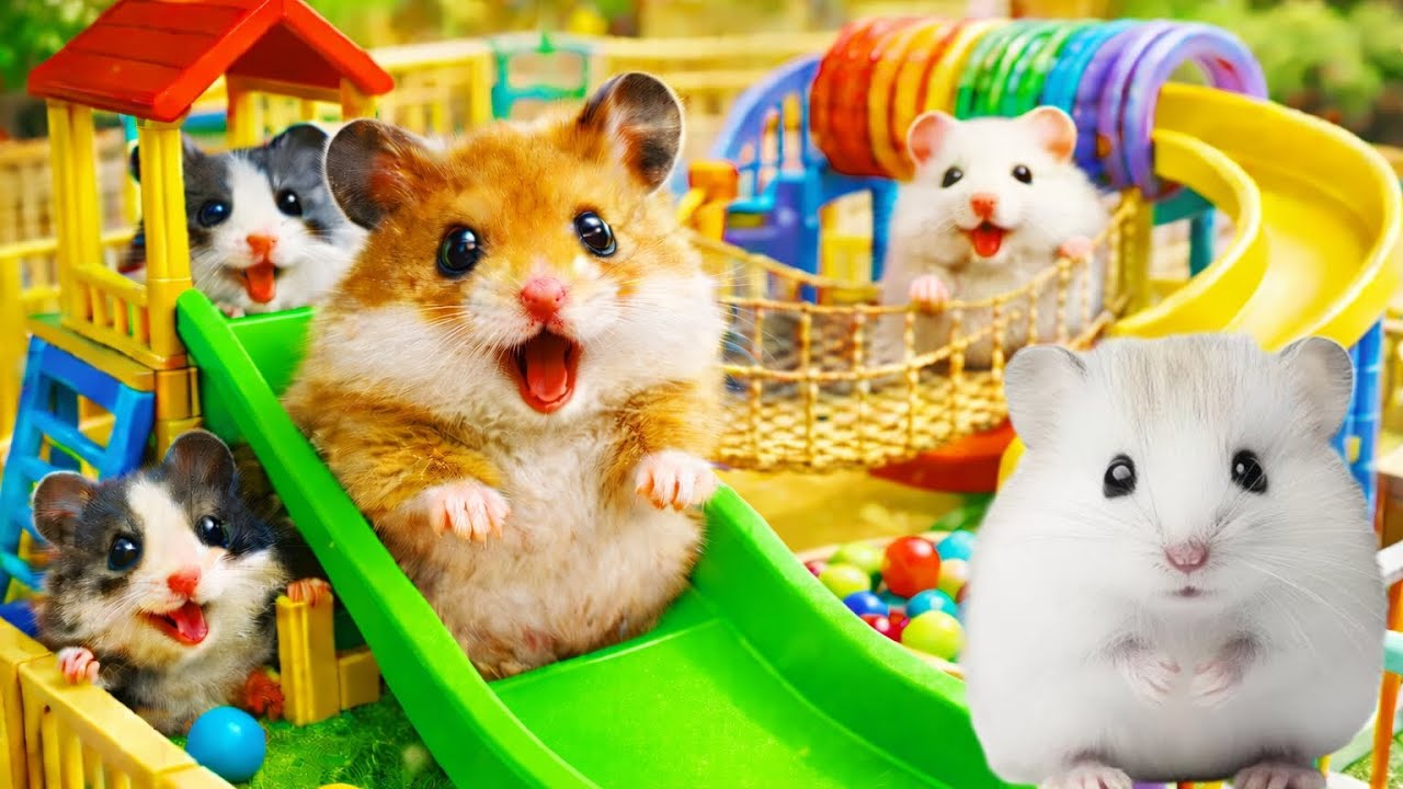 Подборка видео с играющими хомячками‼️Милые хомячки, играющие хомячки, активные хомячки, очарователь